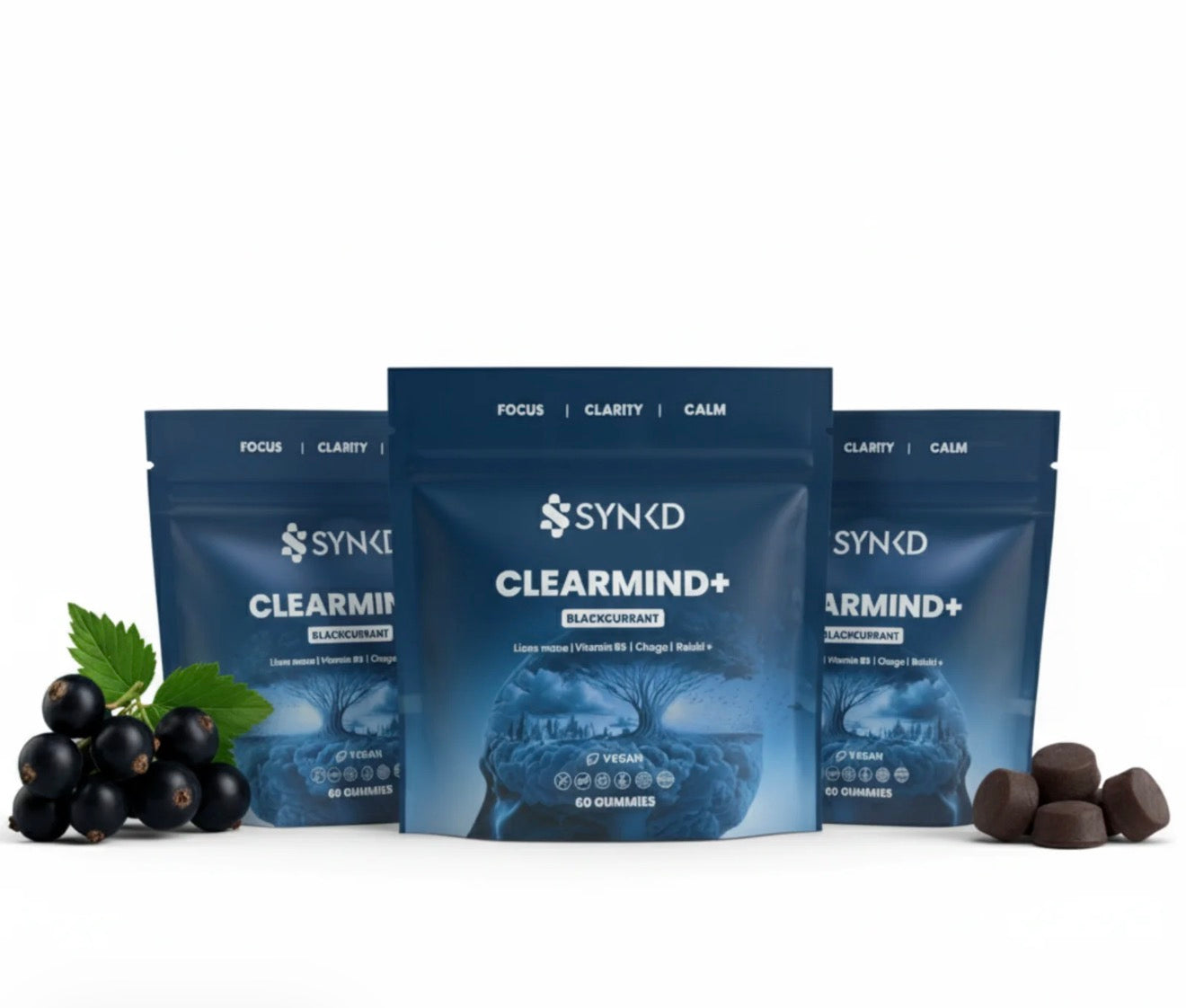 ClearMind+ Focus & Energy Mushroom Gummies (1953mg)