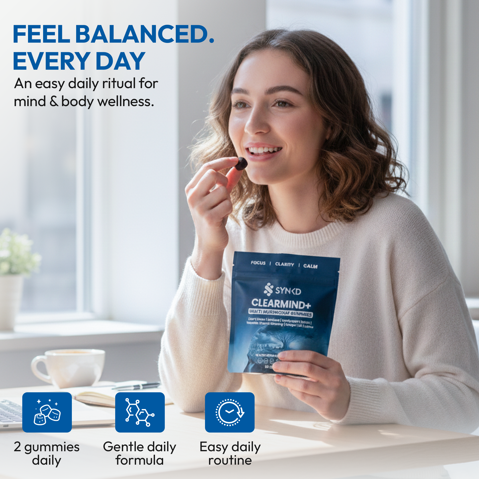 ClearMind+ Focus & Energy Mushroom Gummies 1953mg