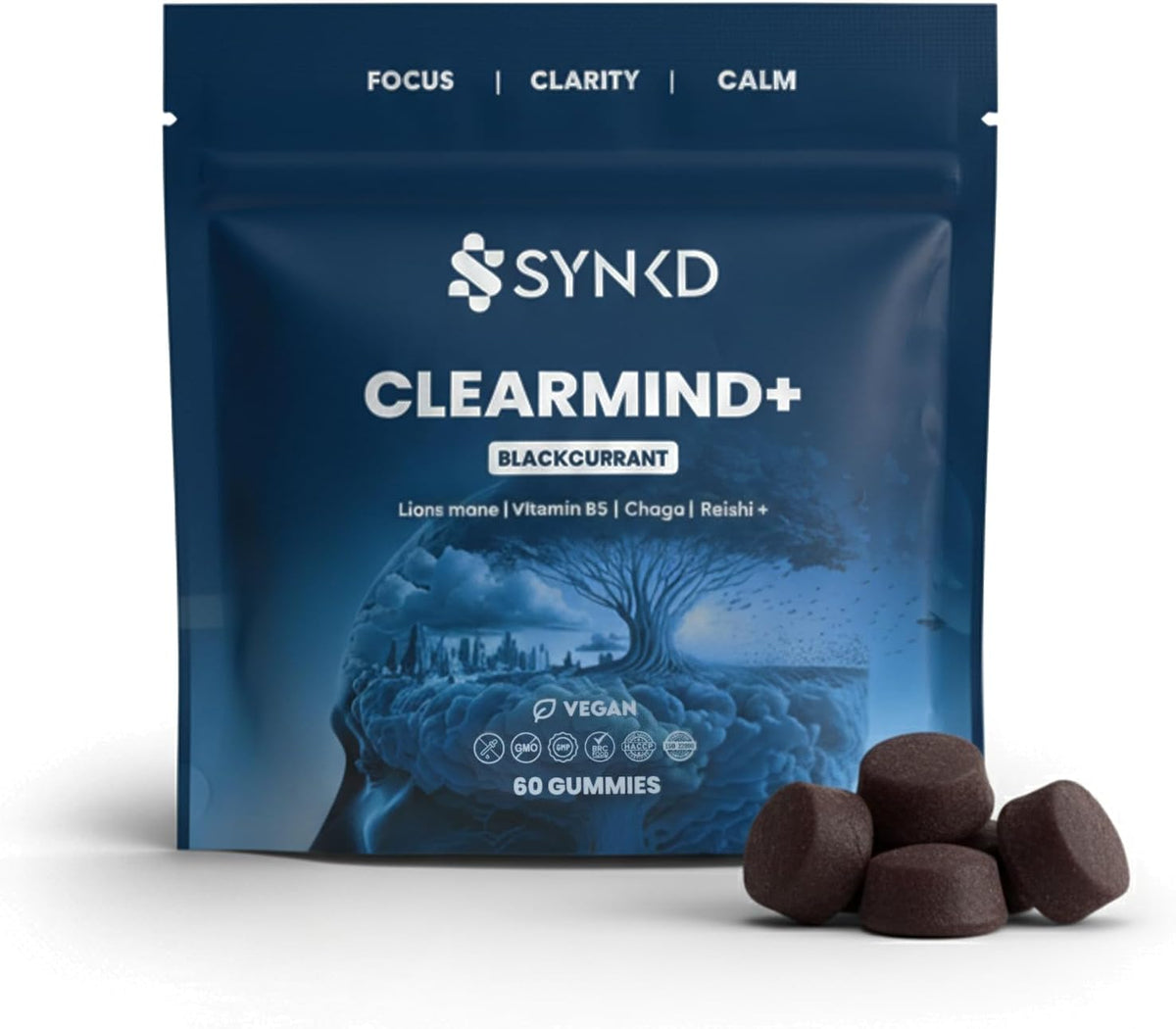 ClearMind+ Focus & Energy Mushroom Gummies (1953mg)