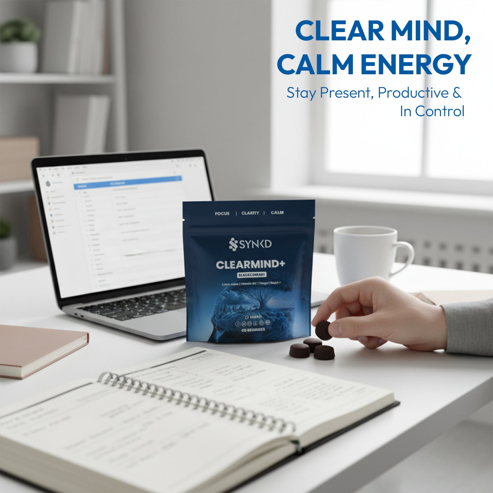 ClearMind+ Focus & Energy Mushroom Gummies (1953mg)