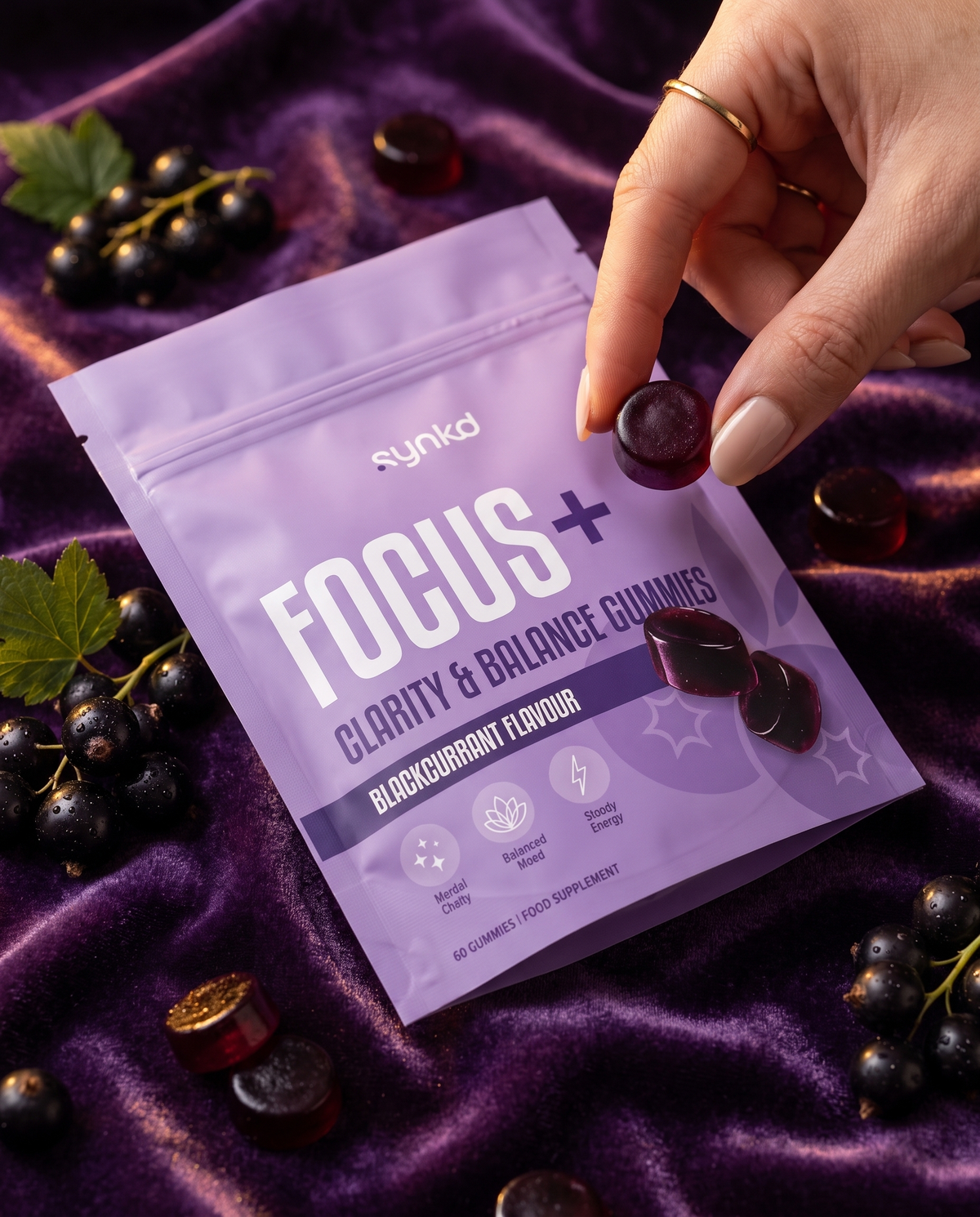 Focus & Energy Mushroom Gummies – 7 Superfood Extracts, 1953mg