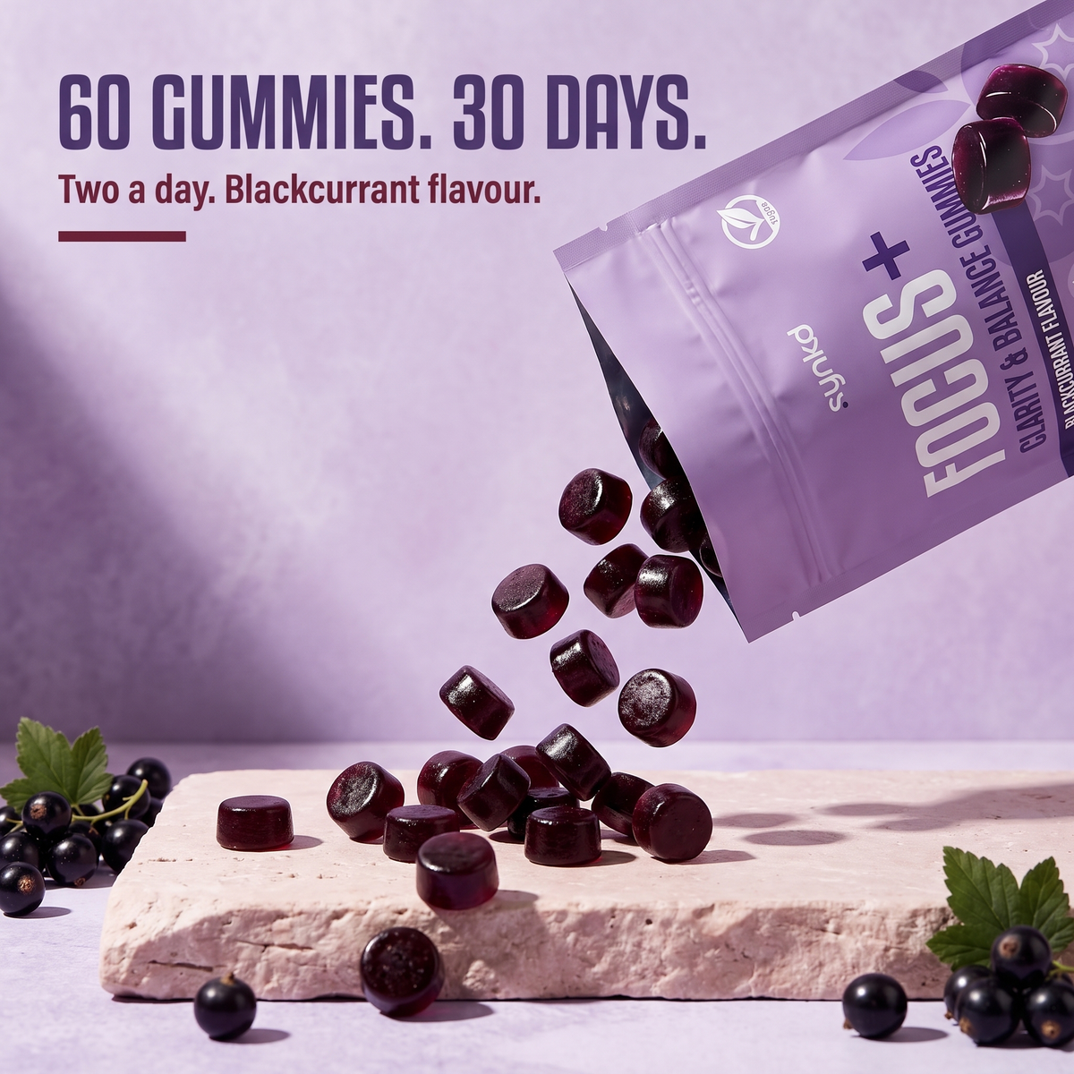 Focus & Energy Mushroom Gummies – 7 Superfood Extracts, 1953mg