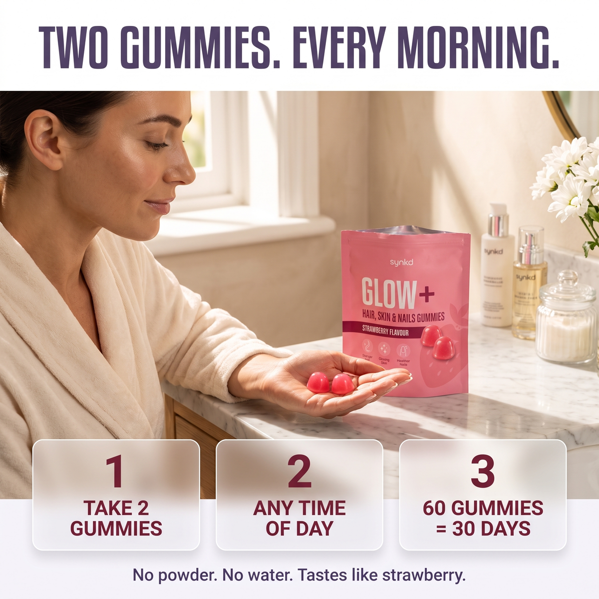 Glow+ Marine collagen gummies for hair skin and nails