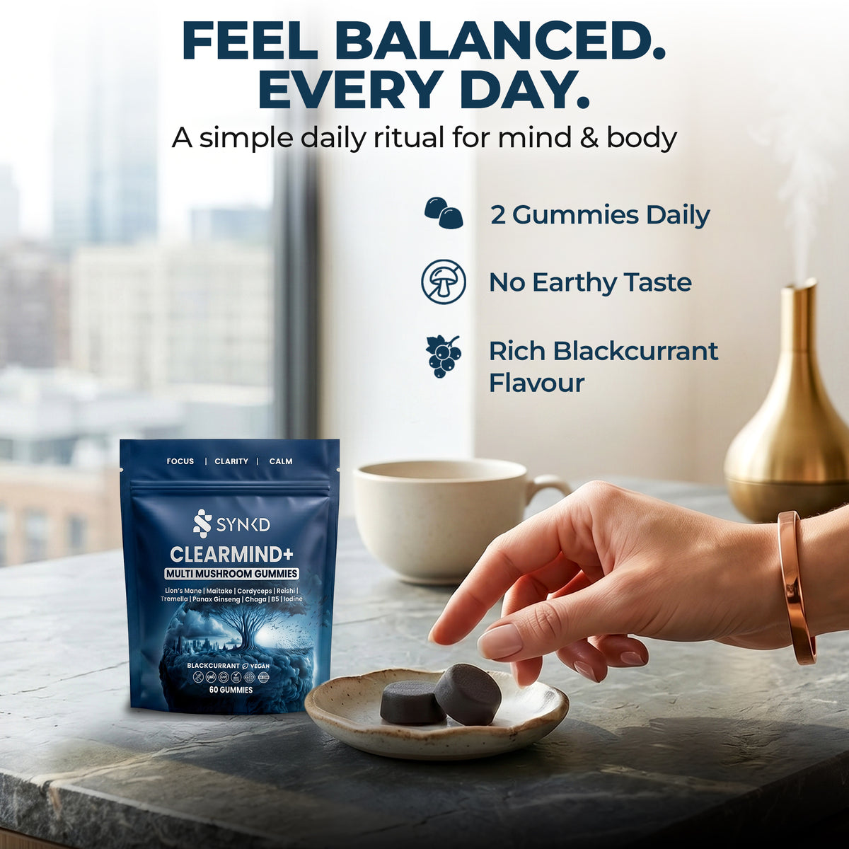 Focus & Energy Mushroom Gummies – 7 Superfood Extracts, 1953mg