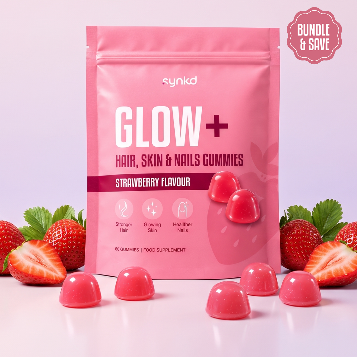 Glow+ Marine collagen gummies for hair skin and nails