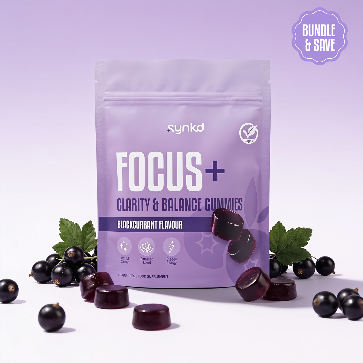 Focus & Energy Mushroom Gummies – 7 Superfood Extracts, 1953mg